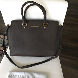 NWT Michael Kors large Selma satchel coffee
